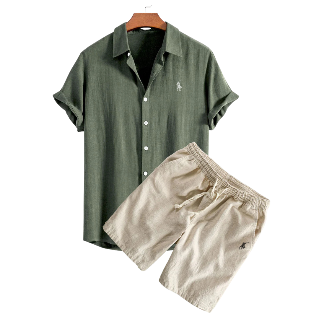 Camicia e Pantaloni Corti in Lino Premium Ralph Lauren™