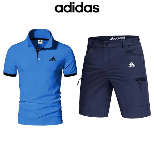 Nuova maglietta estiva adidas® da uomo, leggera, comoda e traspirante (set da due pezzi)